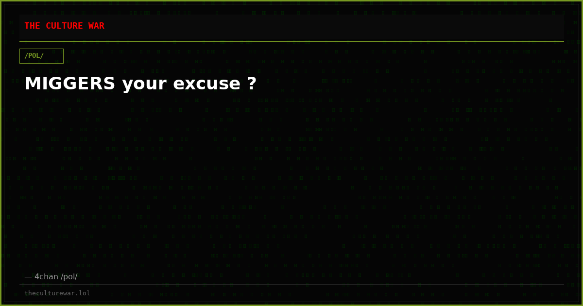 MIGGERS your excuse ?