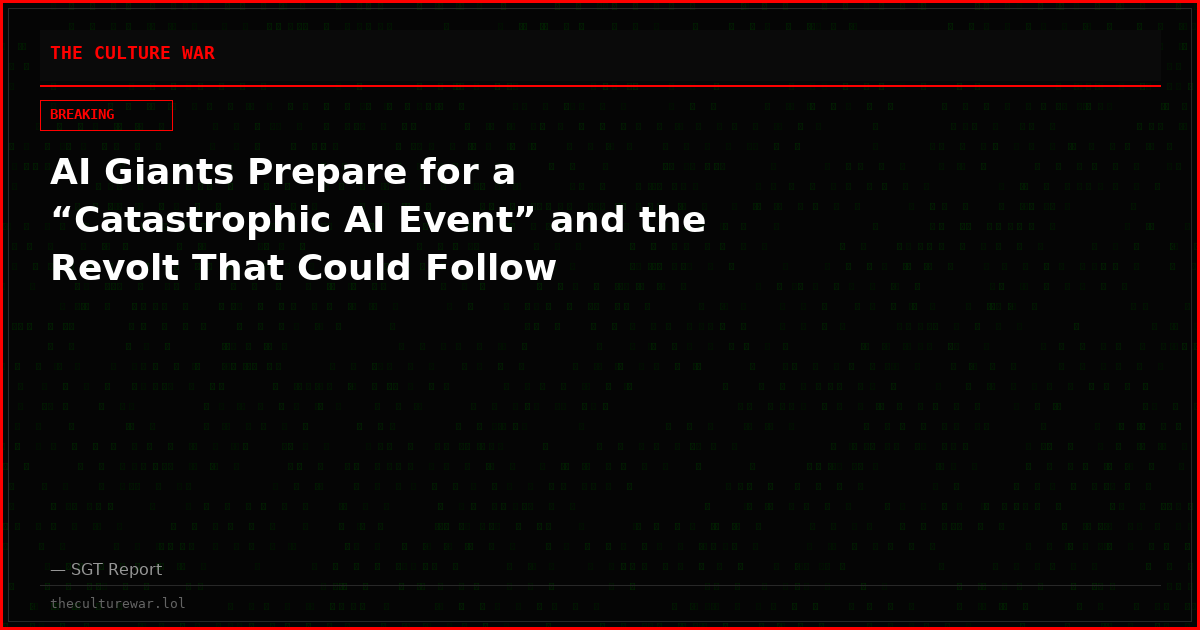 AI Giants Prepare for a “Catastrophic AI Event” and the Revolt That Could Follow