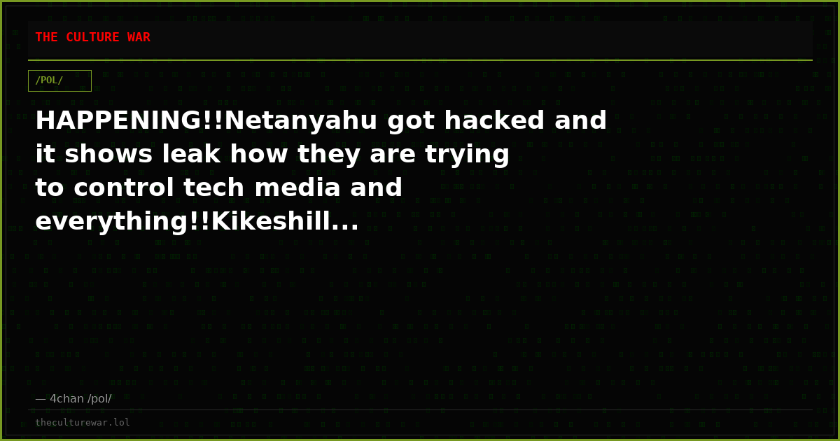 HAPPENING!!Netanyahu got hacked and it shows leak how they are trying to control tech media and everything!!Kikeshill...