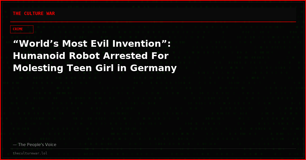 “World’s Most Evil Invention”: Humanoid Robot Arrested For Molesting Teen Girl in Germany