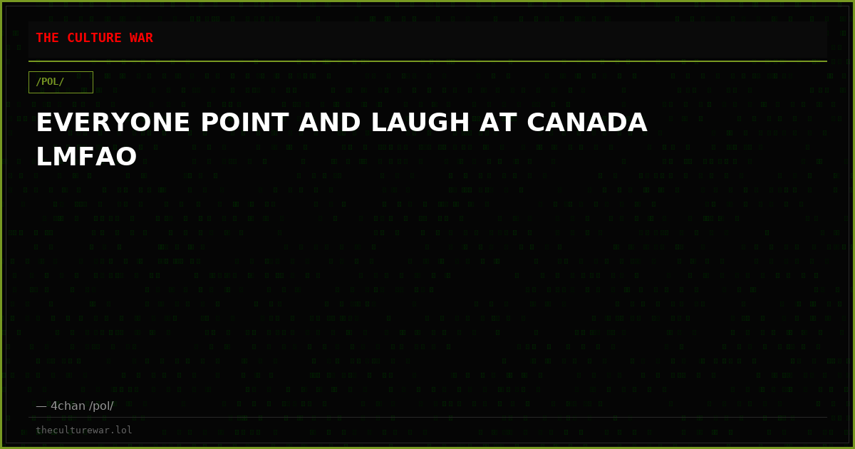 EVERYONE POINT AND LAUGH AT CANADA LMFAO