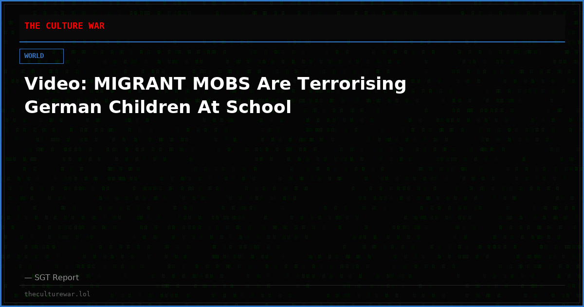 Video: MIGRANT MOBS Are Terrorising German Children At School