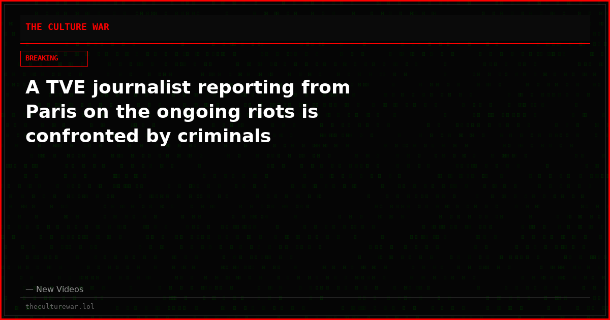 A TVE journalist reporting from Paris on the ongoing riots is confronted by criminals