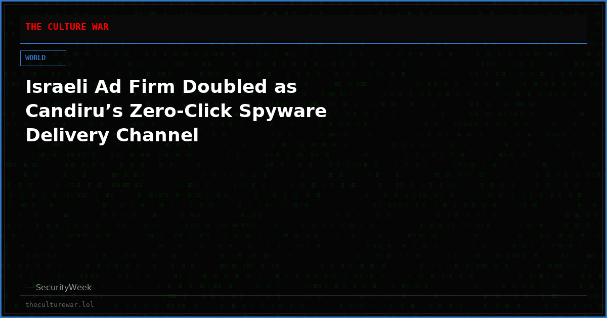 Israeli Ad Firm Doubled as Candiru’s Zero-Click Spyware Delivery Channel