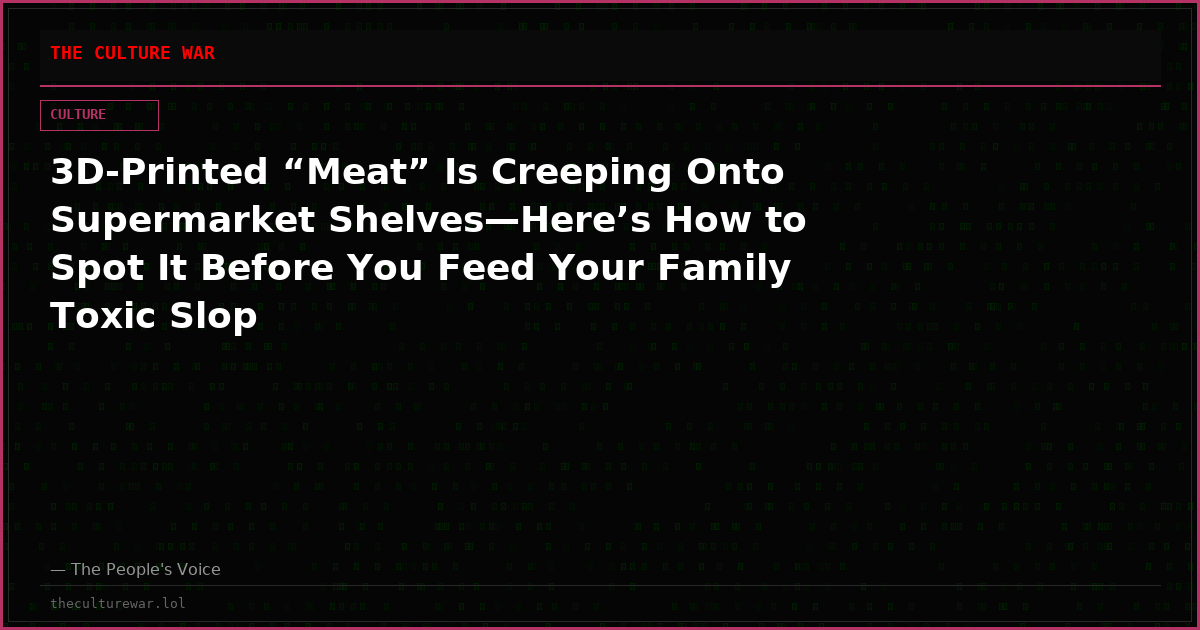 3D-Printed “Meat” Is Creeping Onto Supermarket Shelves—Here’s How to Spot It Before You Feed Your Family Toxic Slop