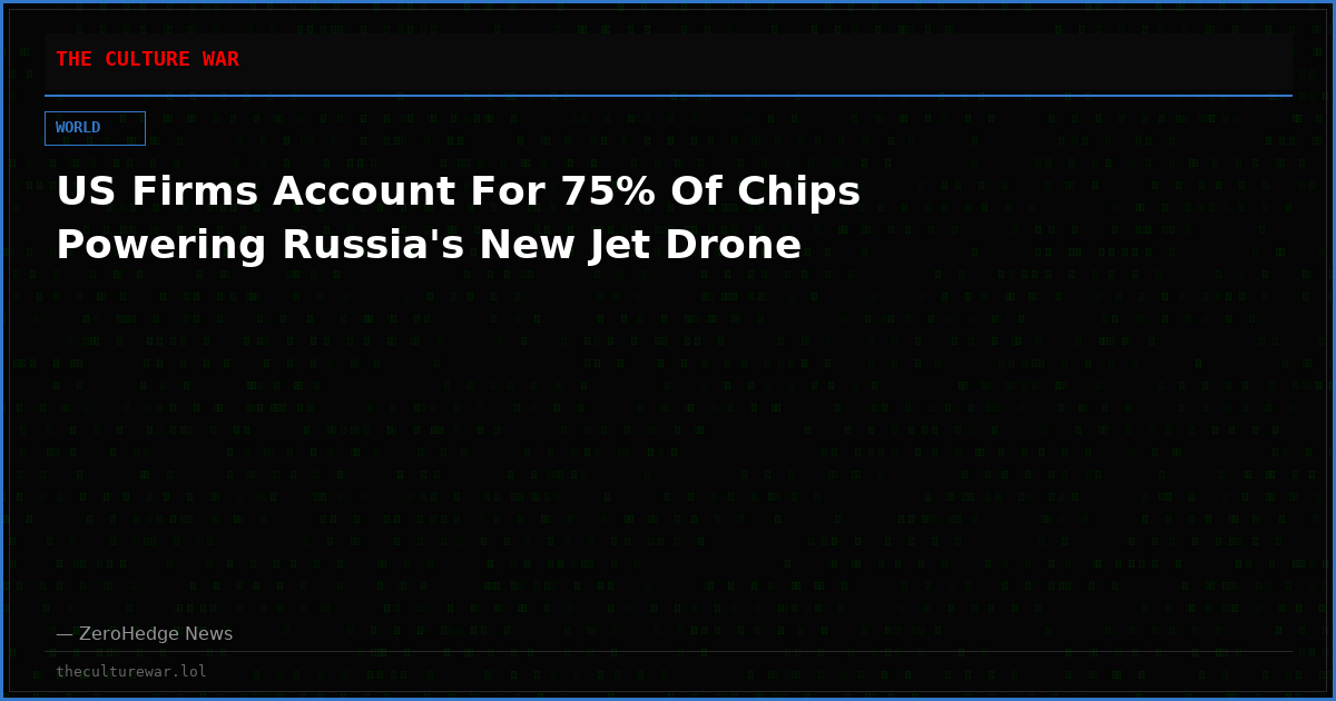 US Firms Account For 75% Of Chips Powering Russia's New Jet Drone