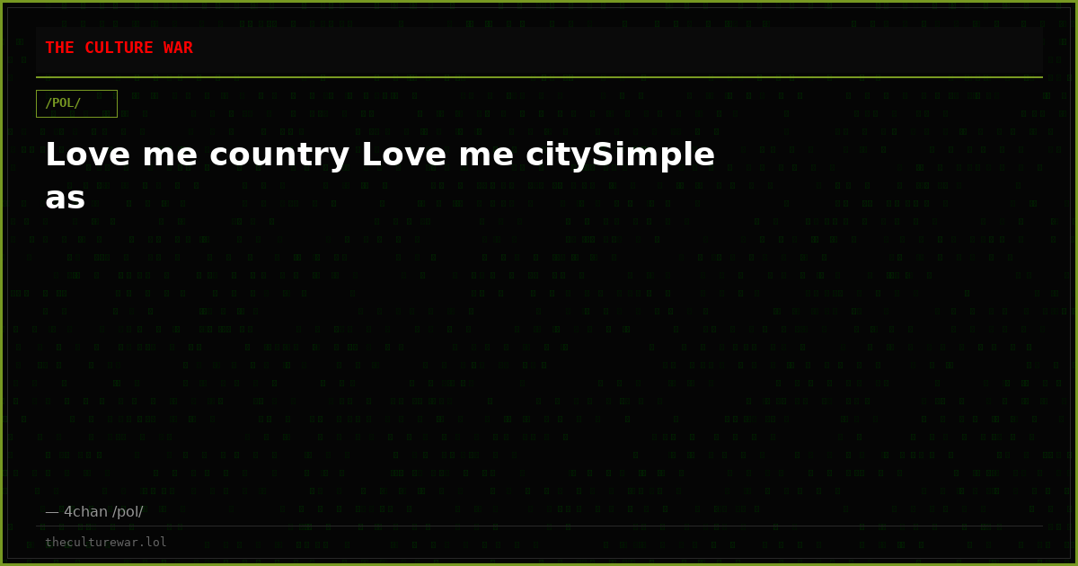 Love me country Love me citySimple as