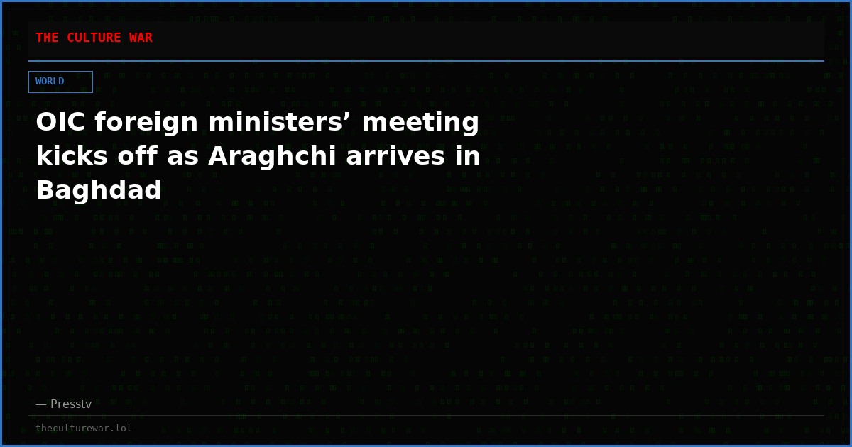 OIC foreign ministers’ meeting kicks off as Araghchi arrives in Baghdad