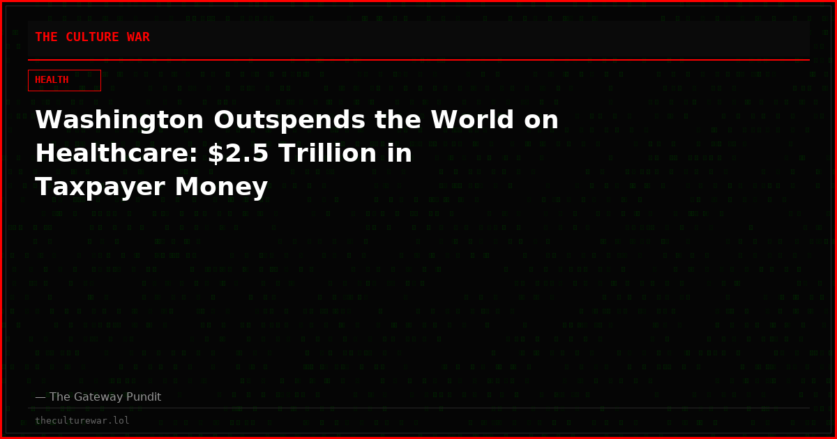 Washington Outspends the World on Healthcare: $2.5 Trillion in Taxpayer Money