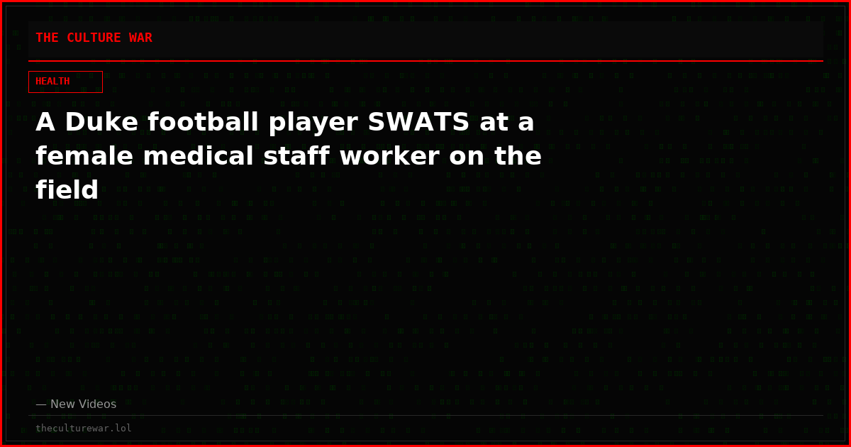 A Duke football player SWATS at a female medical staff worker on the field
