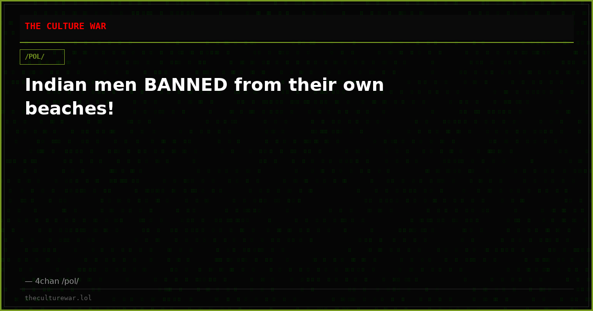 Indian men BANNED from their own beaches!