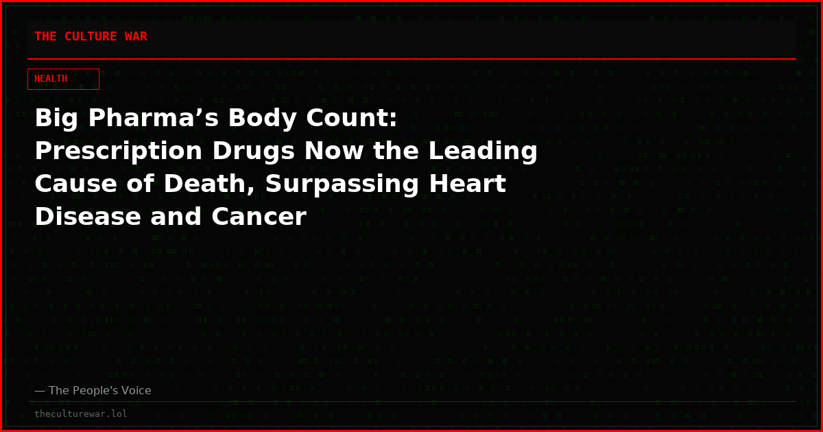 Big Pharma’s Body Count: Prescription Drugs Now the Leading Cause of Death, Surpassing Heart Disease and Cancer