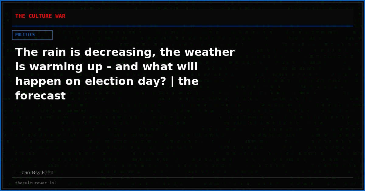 The rain is decreasing, the weather is warming up - and what will happen on election day? | the forecast