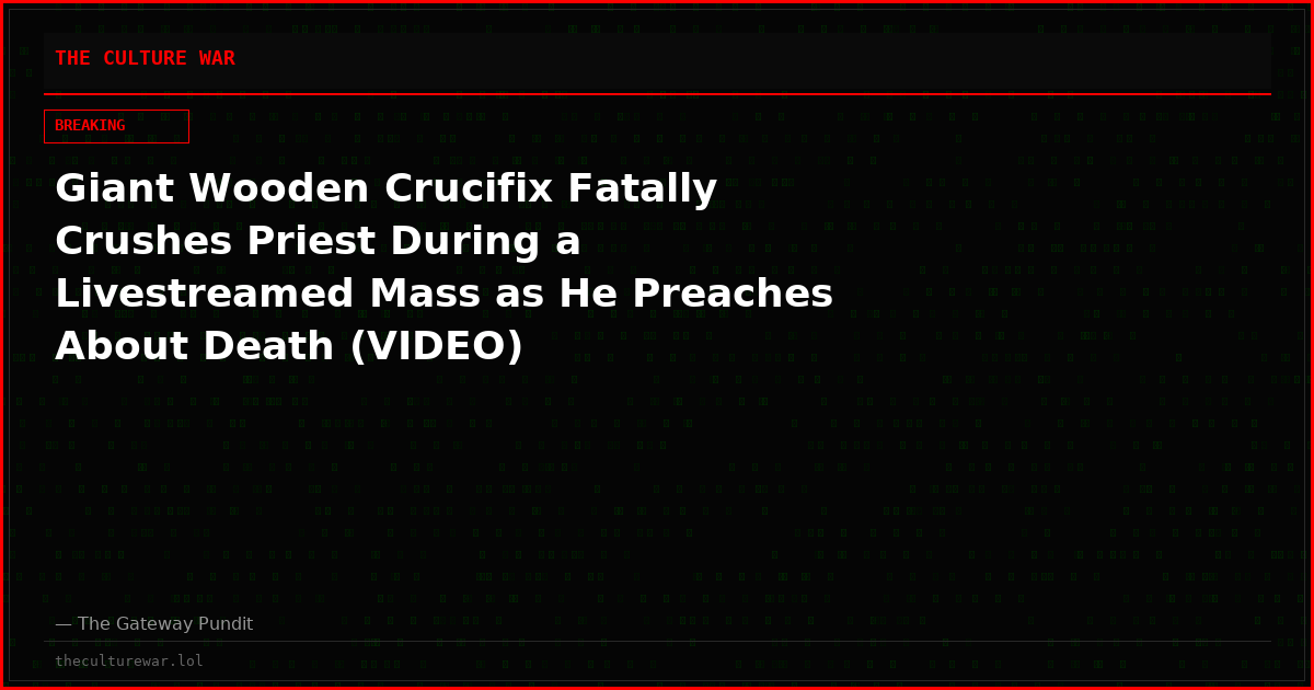 Giant Wooden Crucifix Fatally Crushes Priest During a Livestreamed Mass as He Preaches About Death (VIDEO)
