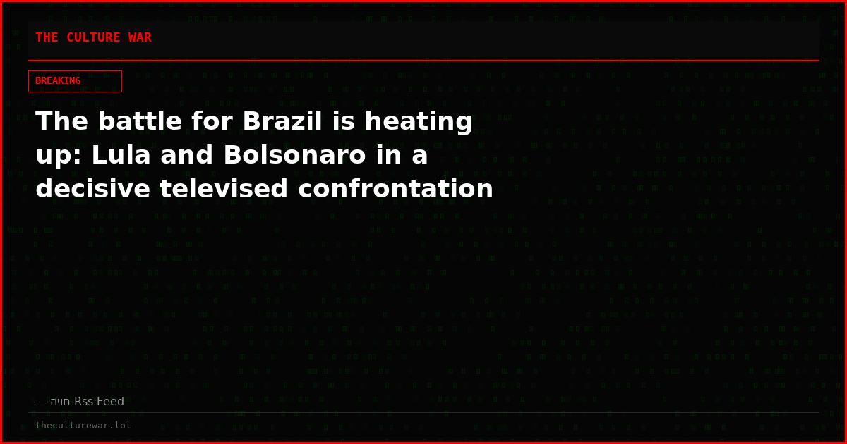 The battle for Brazil is heating up: Lula and Bolsonaro in a decisive televised confrontation