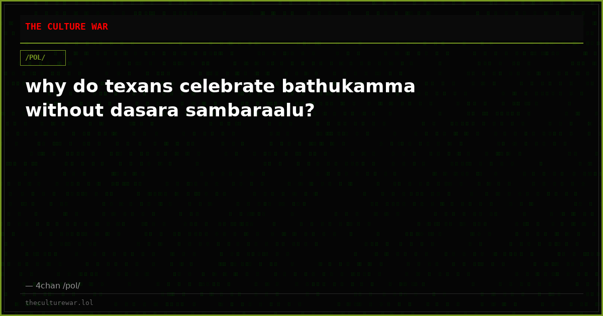 why do texans celebrate bathukamma without dasara sambaraalu?