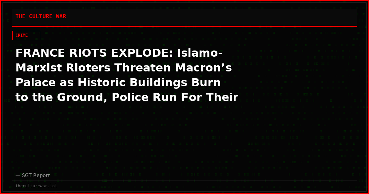 FRANCE RIOTS EXPLODE: Islamo-Marxist Rioters Threaten Macron’s Palace as Historic Buildings Burn to the Ground, Police Run For Their Lives, and Stores Get Looted (VIDEOS)