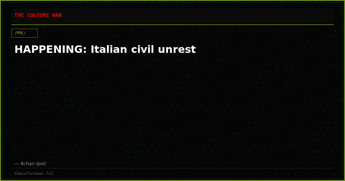HAPPENING: Italian civil unrest