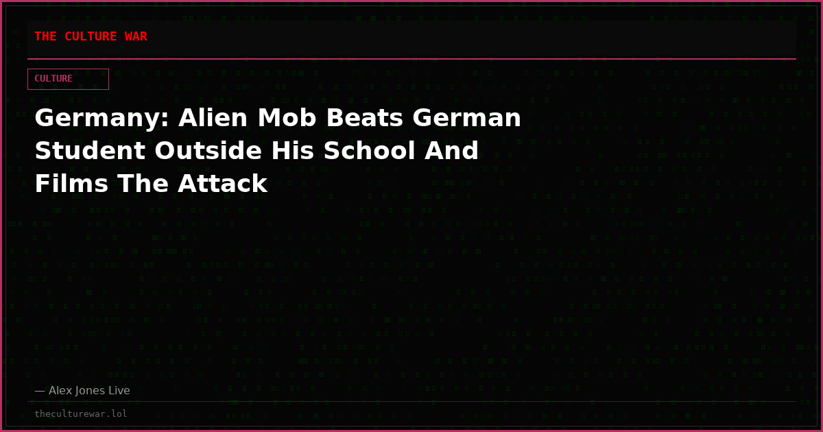 Germany: Alien Mob Beats German Student Outside His School And Films The Attack