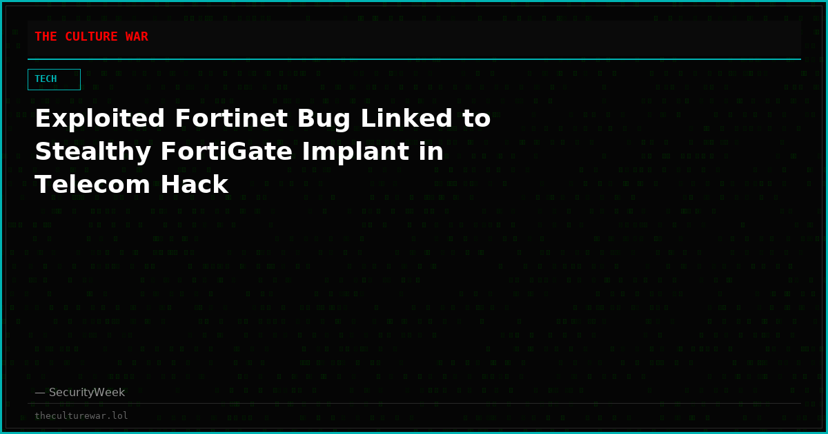 Exploited Fortinet Bug Linked to Stealthy FortiGate Implant in Telecom Hack