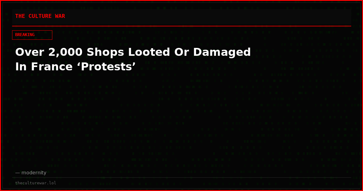 Over 2,000 Shops Looted Or Damaged In France ‘Protests’