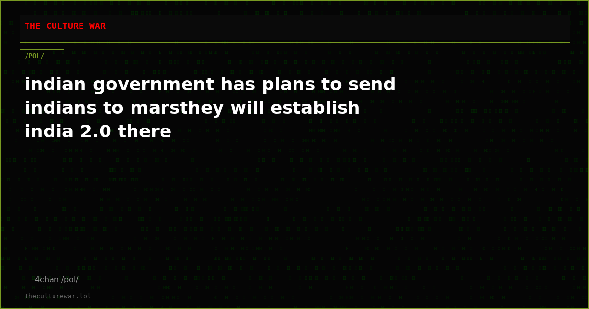 indian government has plans to send indians to marsthey will establish india 2.0 there