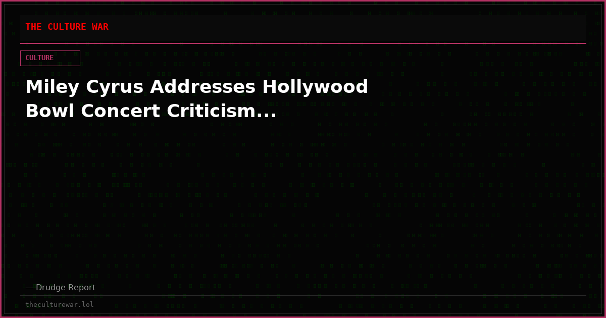 Miley Cyrus Addresses Hollywood Bowl Concert Criticism...