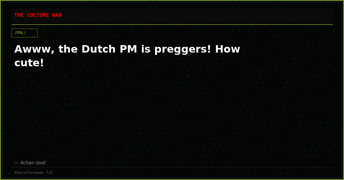 Awww, the Dutch PM is preggers! How cute!