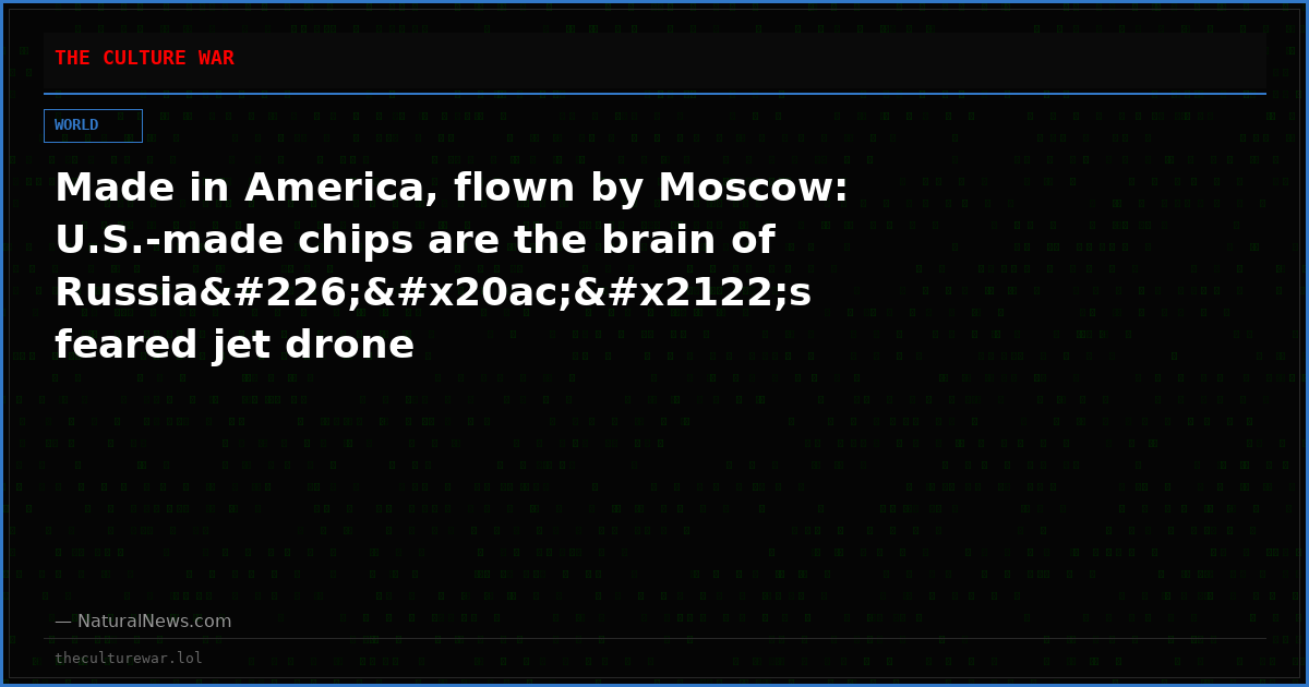 Made in America, flown by Moscow: U.S.-made chips are the brain of Russiaâ€™s feared jet drone