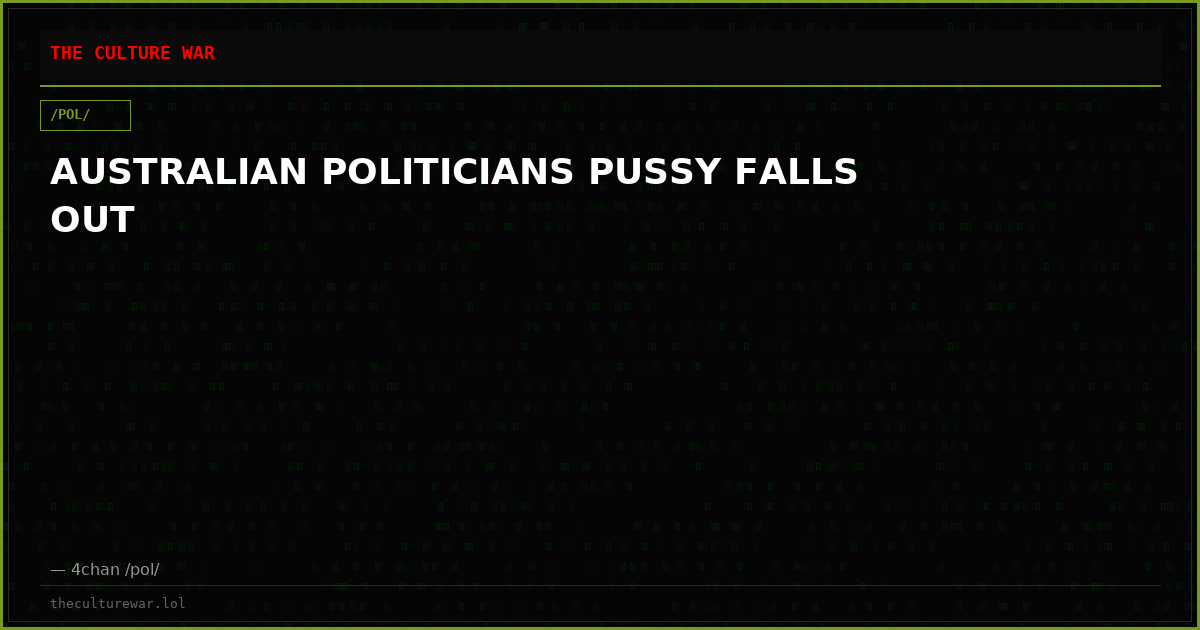 AUSTRALIAN POLITICIANS PUSSY FALLS OUT