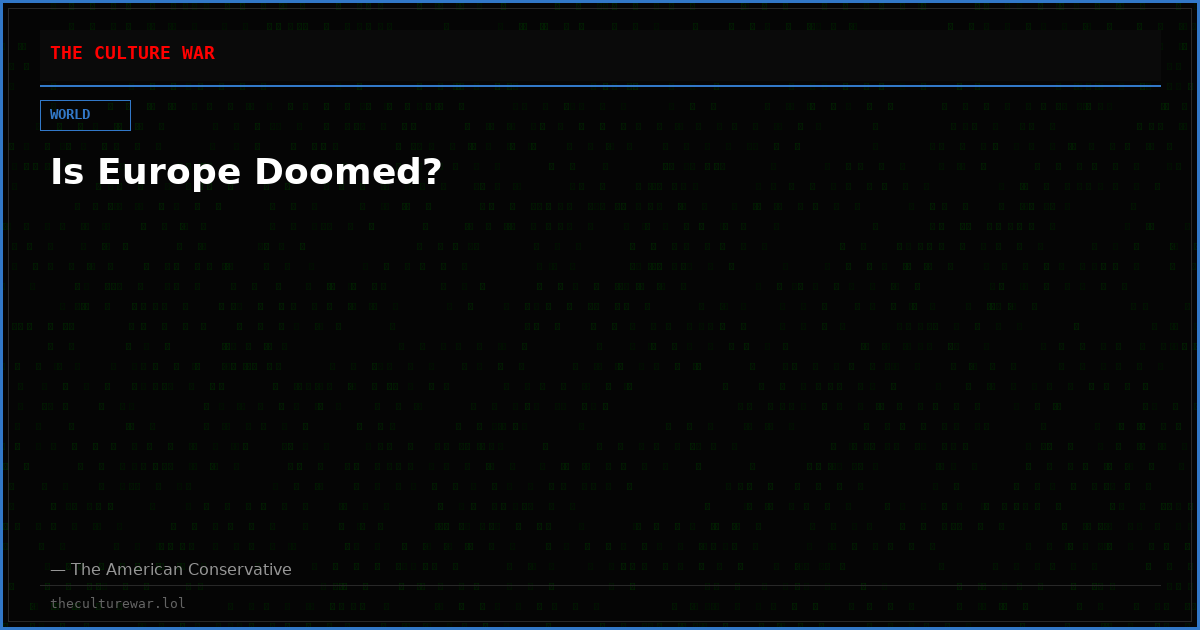 Is Europe Doomed?
