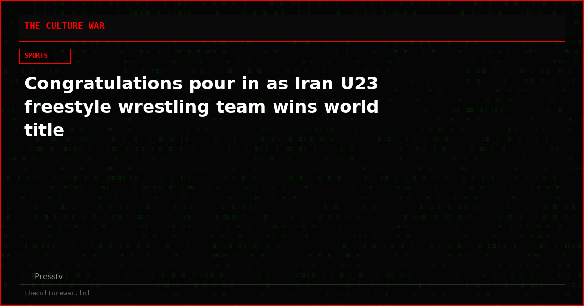 Congratulations pour in as Iran U23 freestyle wrestling team wins world title
