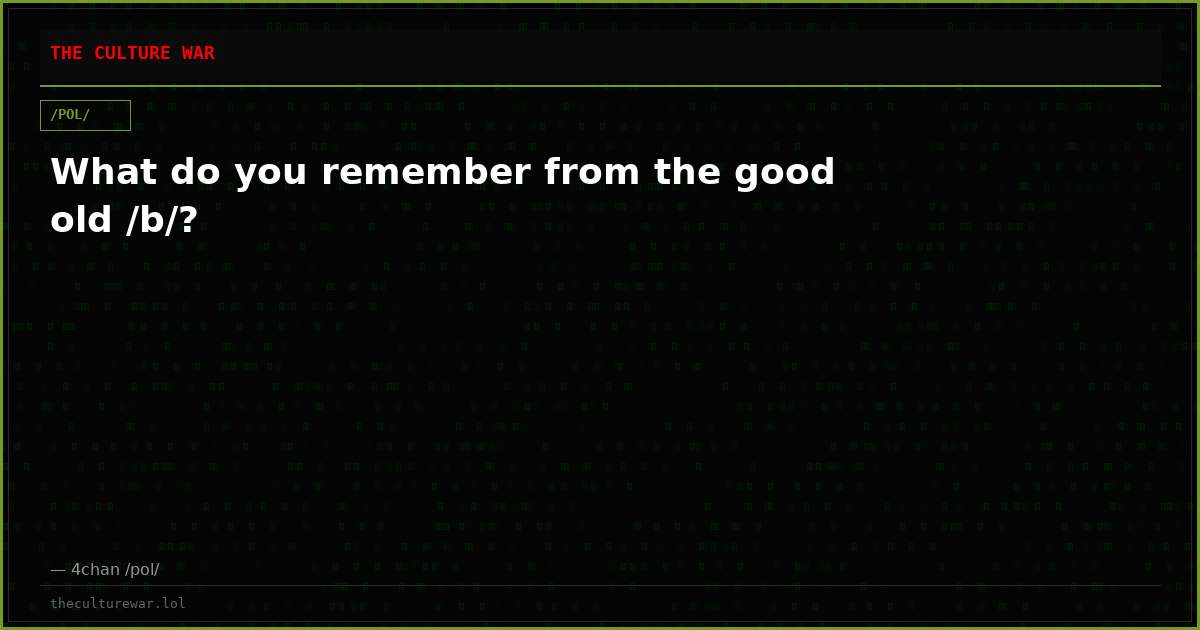 What do you remember from the good old /b/?