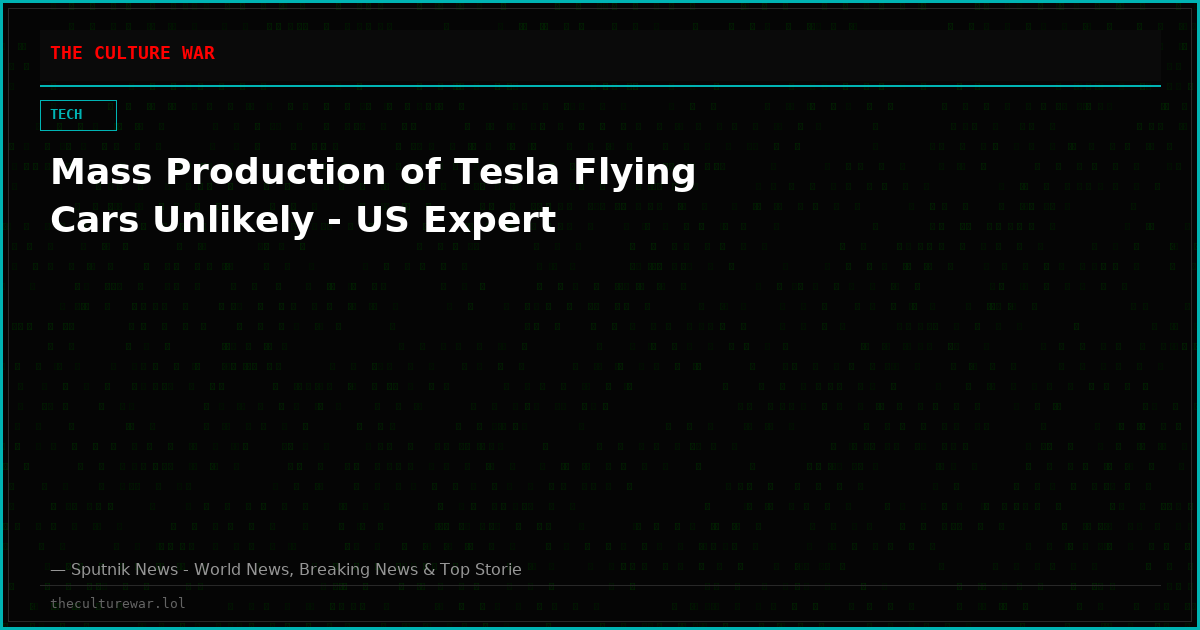 Mass Production of Tesla Flying Cars Unlikely - US Expert
