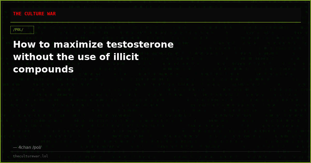 How to maximize testosterone without the use of illicit compounds