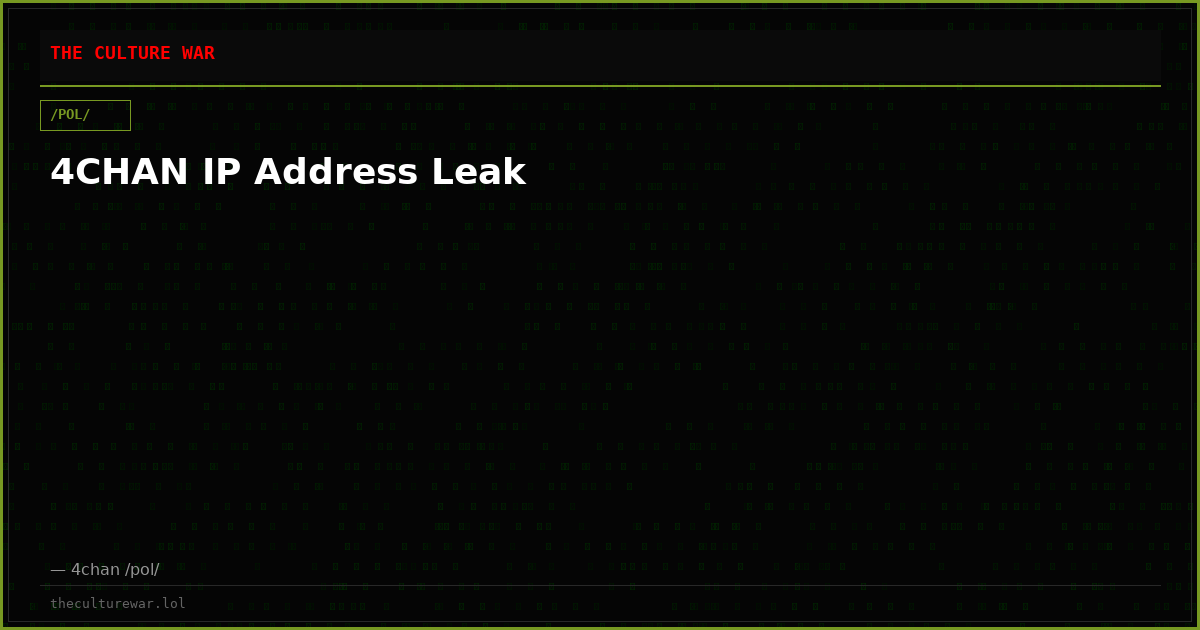 4CHAN IP Address Leak