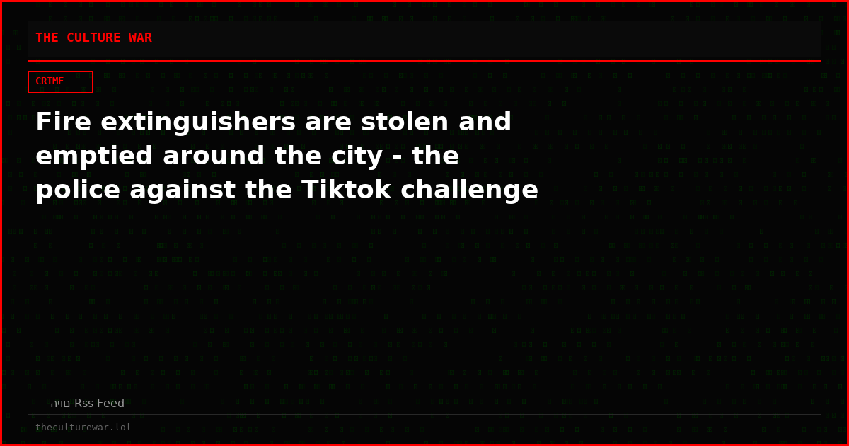 Fire extinguishers are stolen and emptied around the city - the police against the Tiktok challenge