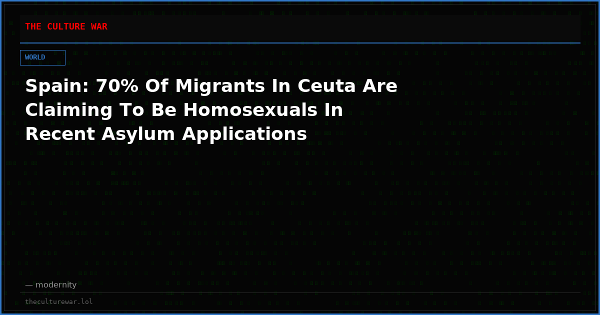 Spain: 70% Of Migrants In Ceuta Are Claiming To Be Homosexuals In Recent Asylum Applications