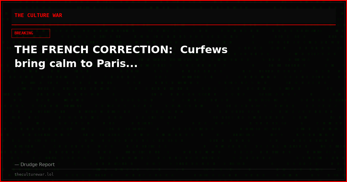 THE FRENCH CORRECTION:  Curfews bring calm to Paris...