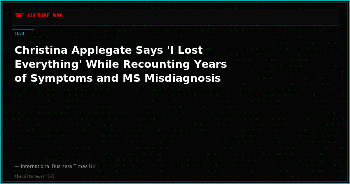 Christina Applegate Says 'I Lost Everything' While Recounting Years of Symptoms and MS Misdiagnosis