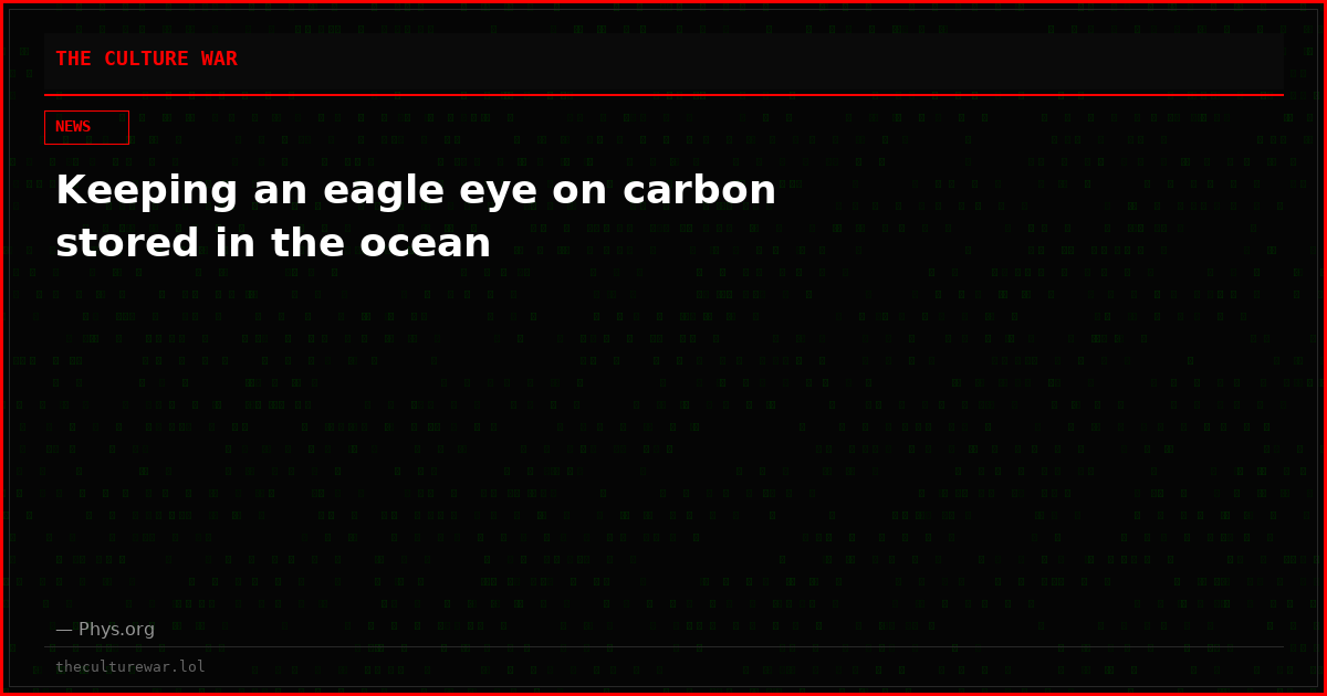 Keeping an eagle eye on carbon stored in the ocean