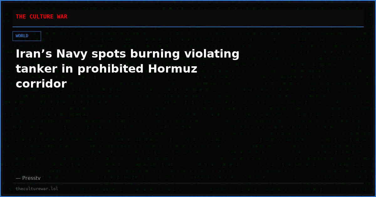 Iran’s Navy spots burning violating tanker in prohibited Hormuz corridor