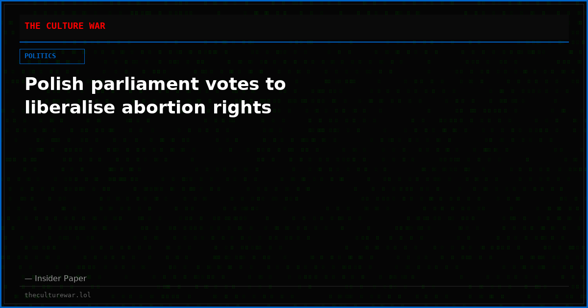 Polish parliament votes to liberalise abortion rights