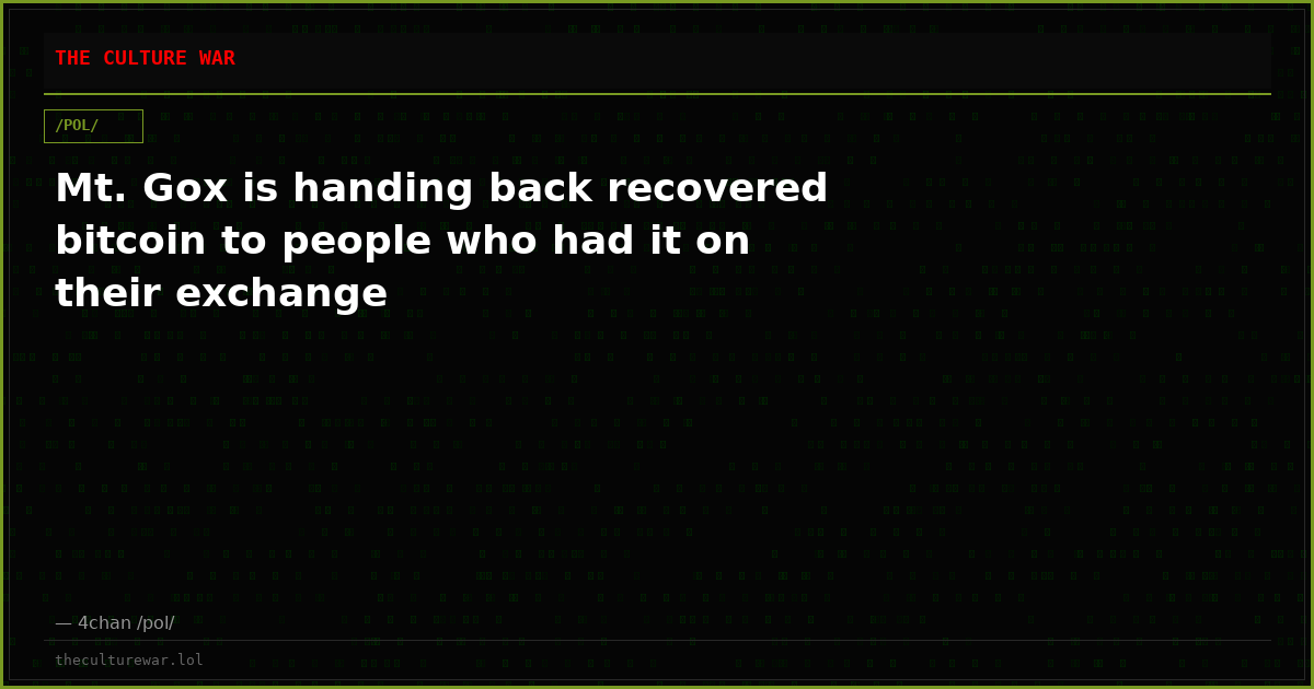 Mt. Gox is handing back recovered bitcoin to people who had it on their exchange