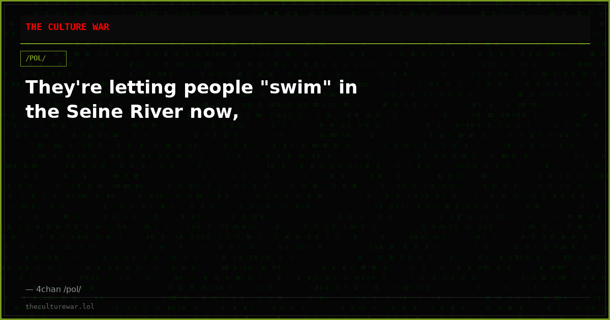 They're letting people "swim" in the Seine River now,
