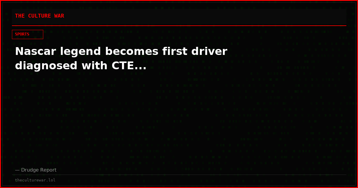 Nascar legend becomes first driver diagnosed with CTE...