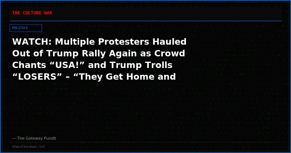WATCH: Multiple Protesters Hauled Out of Trump Rally Again as Crowd Chants “USA!” and Trump Trolls “LOSERS” – “They Get Home and Smacked in the Face by Mom and Dad”