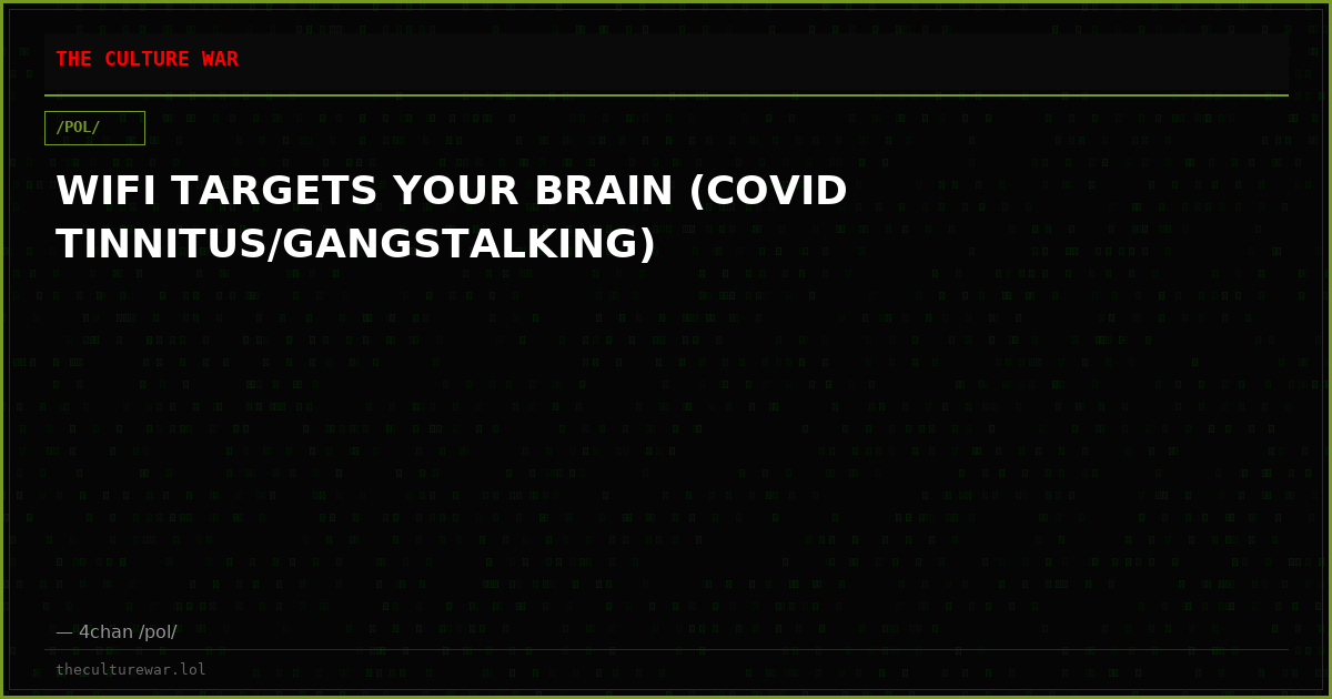 WIFI TARGETS YOUR BRAIN (COVID TINNITUS/GANGSTALKING)