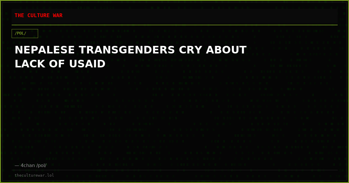 NEPALESE TRANSGENDERS CRY ABOUT LACK OF USAID