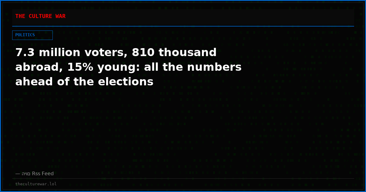 7.3 million voters, 810 thousand abroad, 15% young: all the numbers ahead of the elections